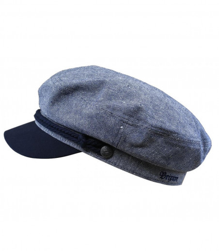 blue grey fisherman cap Fiddler navy off white Brixton Headict